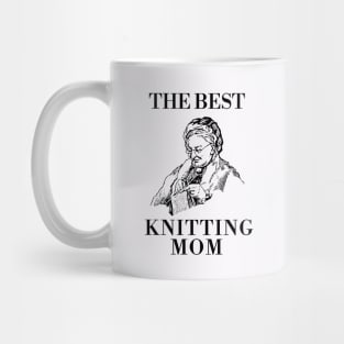 THE BEST KNITTING CRAFTS MOM LINE ART SIMPLE VECTOR STYLE, MOTHER OLD TIMES Mug